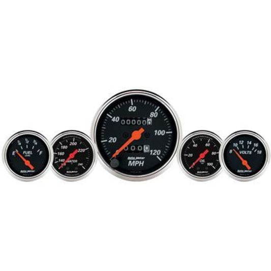 AutoMeter AU1411 Designer Black 5-Piece Gauge Set with 5" Speedometer