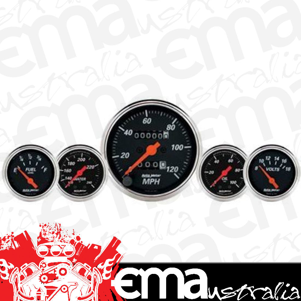 AutoMeter AU1411 Designer Black 5-Piece Gauge Set with 5" Speedometer