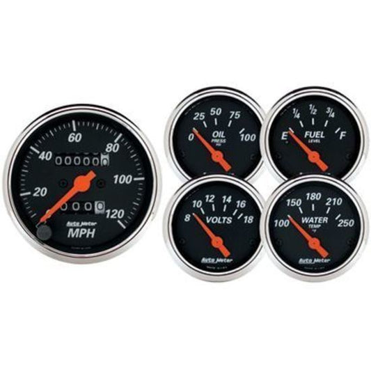 AutoMeter AU1420 Designer Black 5 Pc Kit Box W