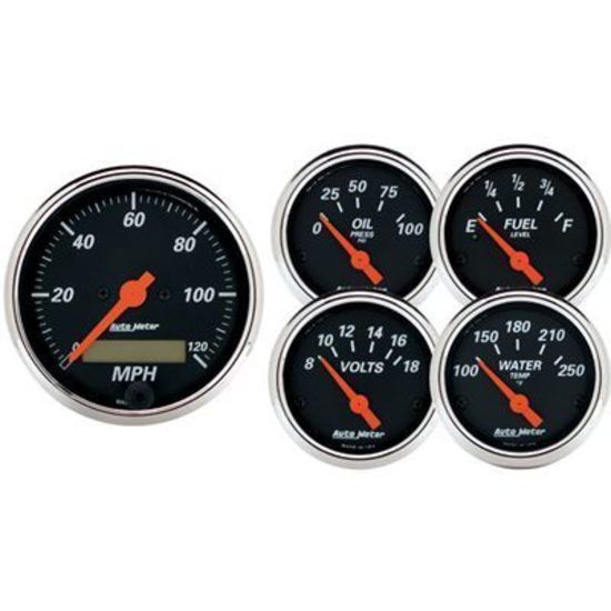 AutoMeter AU1421 5 Gauge Kit Designer Black