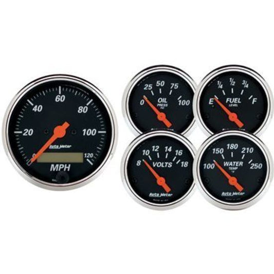 AutoMeter AU1421 5 Gauge Kit Designer Black