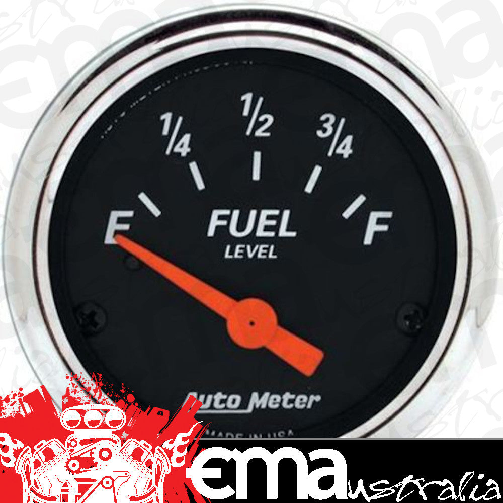 AutoMeter AU1422 Designer Black Fuel Level 0-90OHM Gauge 2-1/16" Short Sweep