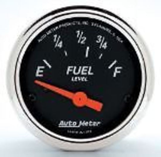 AutoMeter 1423 2-1/16" FUEL LEVEL, 73-10 Ohm, DESIGNER BLACK