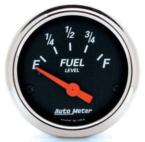 AutoMeter AU1425 Designer Black 2-1/16" Fuel Level Gauge 0 OHMS Empty 30 OHMS Full