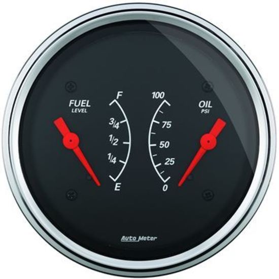 AutoMeter AU1434 Gauges Designer Black Fuel Level Oil Pressure 3-3/8" Analog Elecal Kit