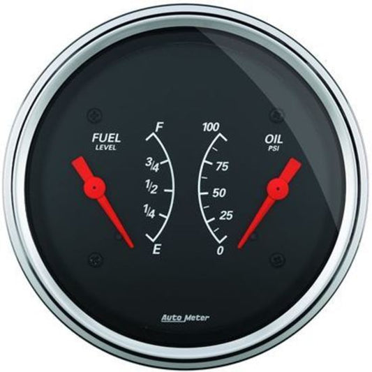 AutoMeter AU1434 Gauges Designer Black Fuel Level Oil Pressure 3-3/8" Analog Elecal Kit