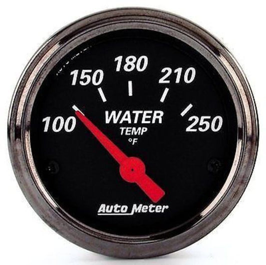 AutoMeter AU1437 Designer Black 2-1/16" Elec Water Temperature Gauge 100-250F