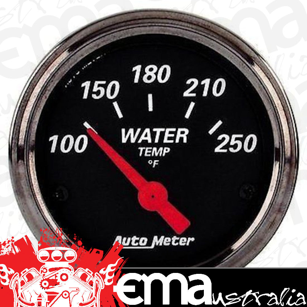 AutoMeter AU1437 Designer Black 2-1/16" Elec Water Temperature Gauge 100-250F