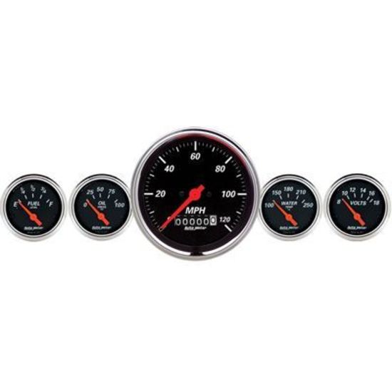 AutoMeter AU1440 Designer Black 5" Pc. Kit 3-3/8 Speedo Prog