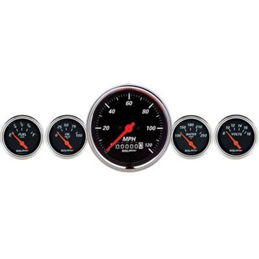 AutoMeter AU1440 Designer Black 5" Pc. Kit 3-3/8 Speedo Prog