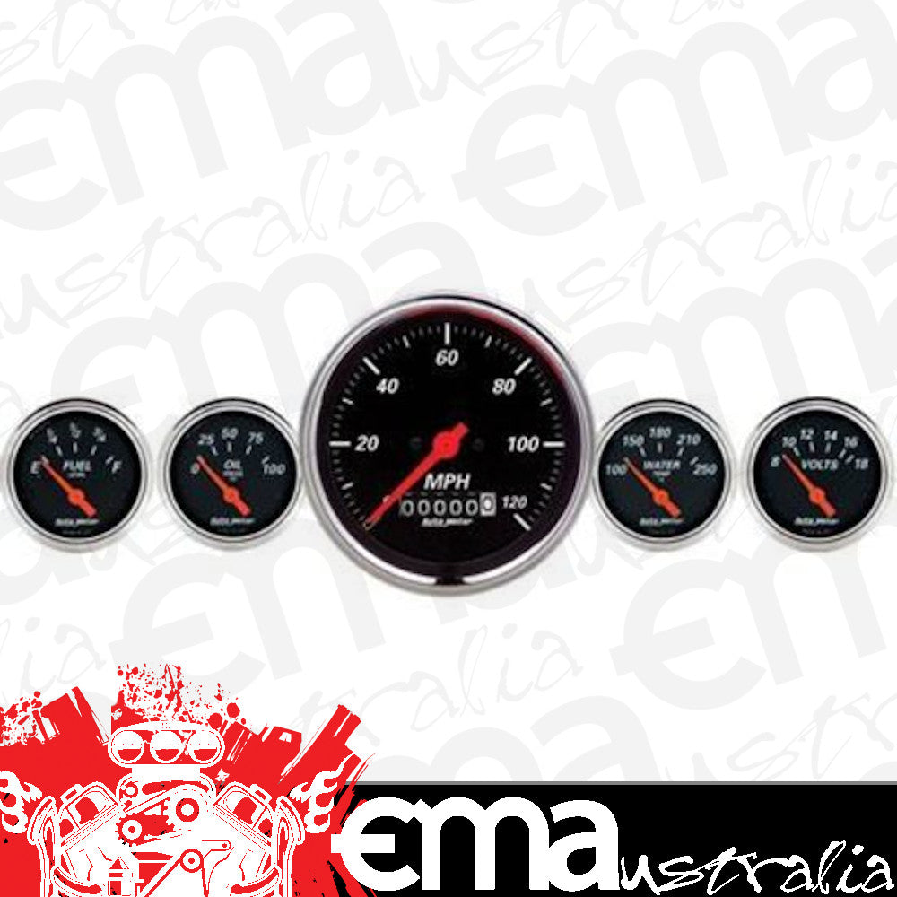 AutoMeter AU1440 Designer Black 5" Pc. Kit 3-3/8 Speedo Prog