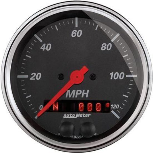 AutoMeter AU1449 Speedometer GPS Enabled Designer Black 0-120 MPH 3-3/8" Analog Elecal Rally-Nav Display