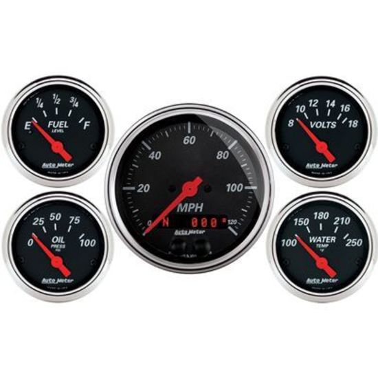 AutoMeter AU1450 Designer Blk 5" Pc Kit 3-3/8GPS Speedo