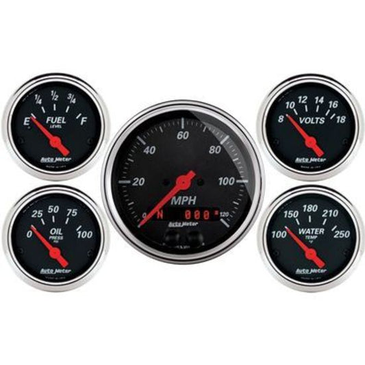 AutoMeter AU1450 Designer Blk 5" Pc Kit 3-3/8GPS Speedo