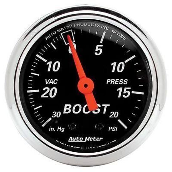 AutoMeter AU1471 Designer Black 2-1/16" Mech Boost/Vacuum Gauge 30In.Hg/20PSI