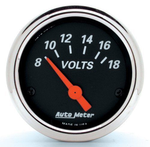 AutoMeter AU1483 Designer Black 2-1/16" Voltmeter 8-18 Volts