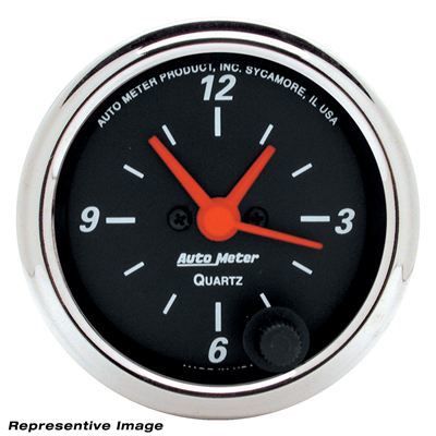 AutoMeter AU1484 Designer Black Clock 2-1/16" Elec Quartz Movement