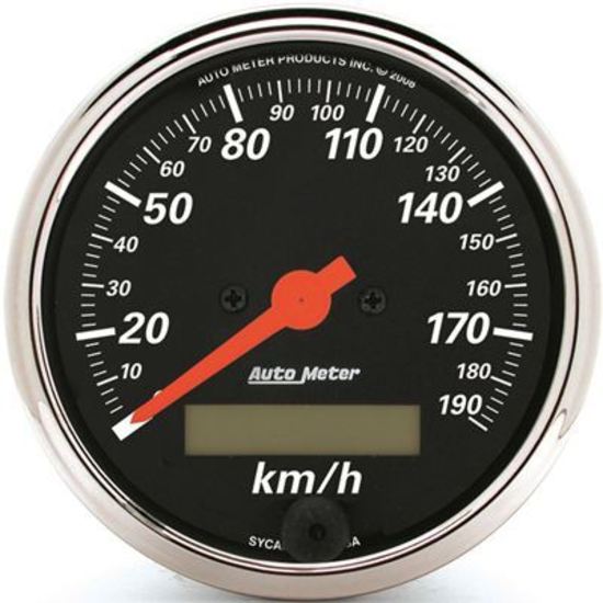 AutoMeter AU1487M 3-1/8' Speedo 190 Kmh Elec Db Chrome Bezel
