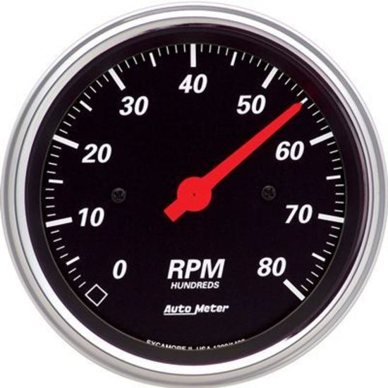 AutoMeter AU1490 Designer Black Tachometer 3-3/8" In-Dash Elec 0-8 000 RPM