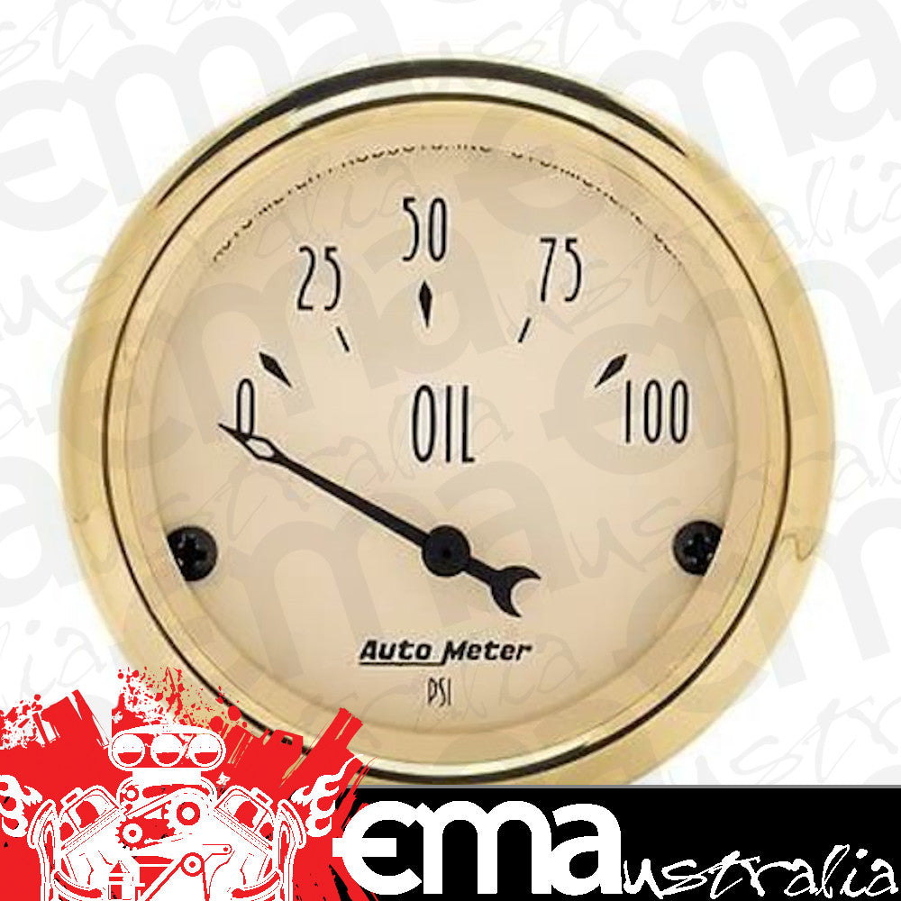 AutoMeter AU1528 Golden Oldies 2-1/16" Elec Oil Pressure Gauge 0-100 PSI