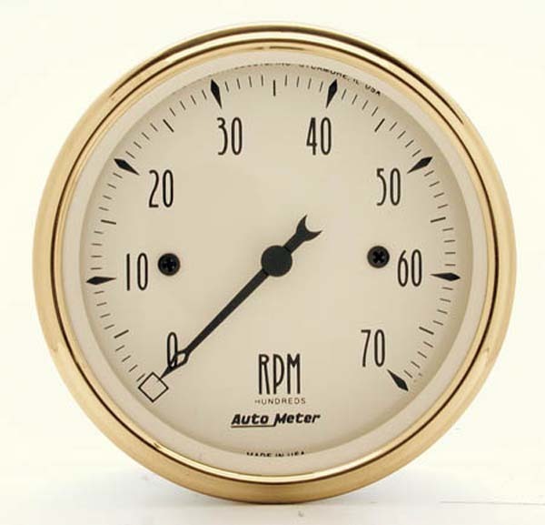 AutoMeter AU1595 Golden Oldies Tachometer 3-1/8" In-Dash Elec 0-7 000 RPM