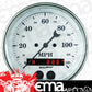AutoMeter AU1649 Old Tyme White GPS Speedometer 3-3/8" In-Dash Elecal Programmable 0-120 MPH