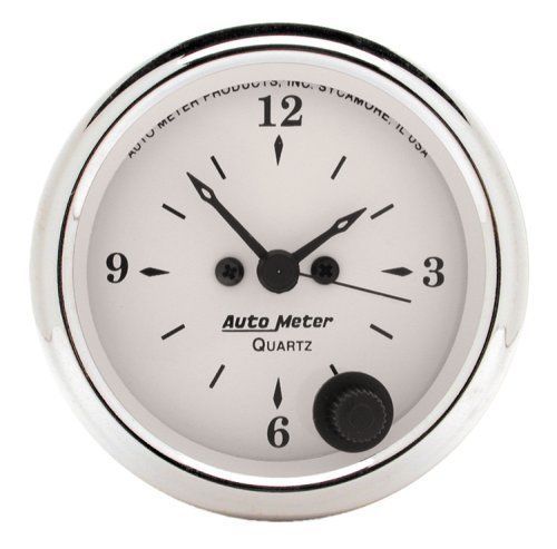 AutoMeter AU1686 Old Tyme White 2-1/16" Elec Clock Quartz Movement