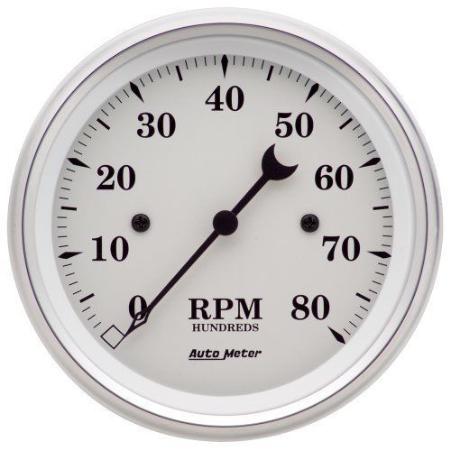 AutoMeter AU1690 Old Tyme White 3-3/8" Elec In-Dash Tachometer 0-8000 RPM