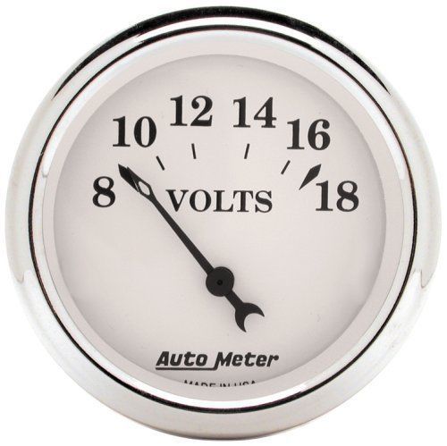 AutoMeter AU1692 Old Tyme White 2-1/16" Voltmeter Gauge 8-18 Volt