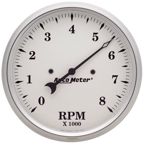 AutoMeter AU1699 Old Tyme White Tachometer 5" In-Dash Elec 0-8 000 RPM