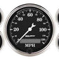 AutoMeter AU1709 Old Tyme Black 5 Gauge Kit Speedo Fuel Water Temp Oil Volts