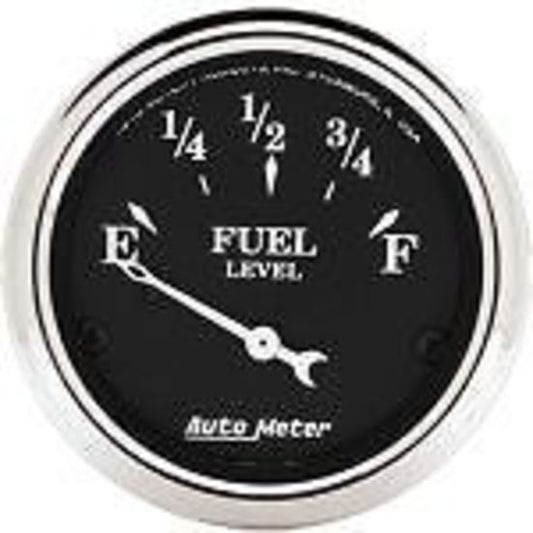AutoMeter AU1715 Old Tyme Black 2-1/16" Elec 0-90 OHMS Fuel Level Gauge