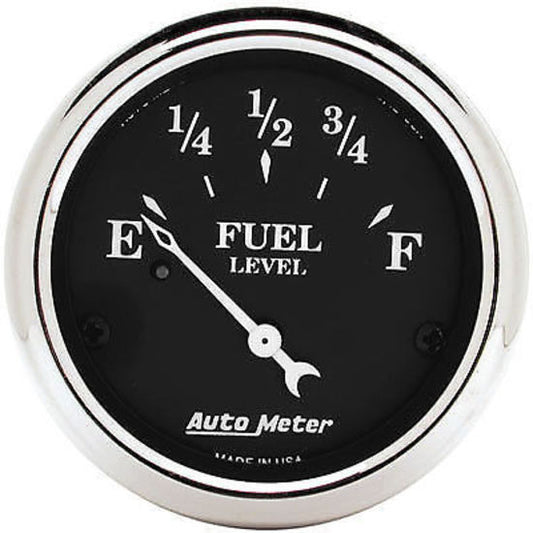 AutoMeter AU1716 Old Tyme Black 2-1/16" Elec Fuel Level Gauge 73 OHMS/8-12 OHMS