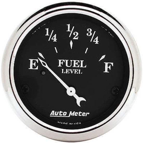 AutoMeter AU1716 Old Tyme Black 2-1/16" Elec Fuel Level Gauge 73 OHMS/8-12 OHMS