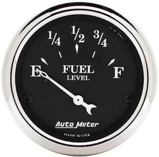 AutoMeter AU1718 Old Tyme Black 2-1/16" Fuel Level Gauge 0 OHMS Empty To 30 OHMS Full