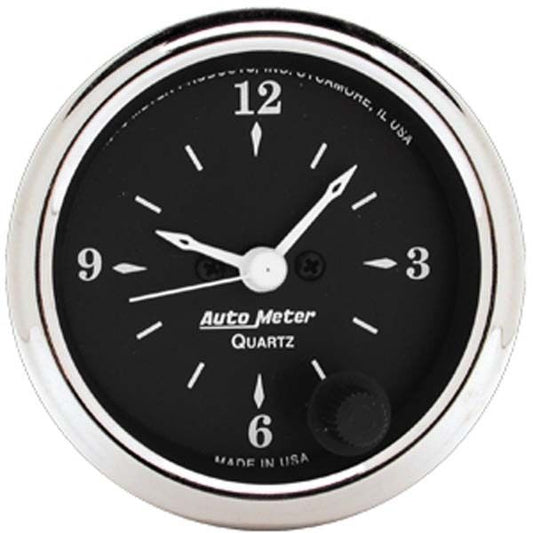 AutoMeter AU1785 Old Tyme Black 2-1/16" Elec Clock Quartz Movement