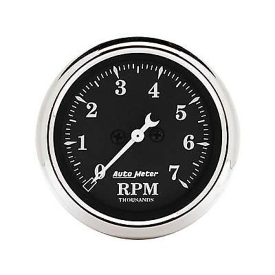 AutoMeter AU1797 Old Tyme Black 2-1/6" Elec In-Dash Tachometer 0-7000 RPM