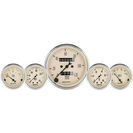 AutoMeter AU1811 Antique Beige Traditional Gauge Kit