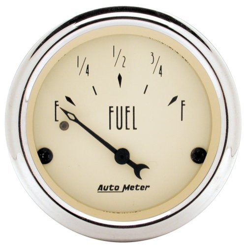 AutoMeter AU1817 Antique Beige Fuel Level Gauge 2-1/16" Short Sweep Elec 240 OHMS Empty/33 OHMS Full