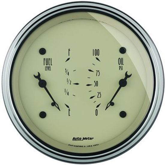 AutoMeter AU1824 Antique Beige Fuel Level Oil Pressure 3-3/8" Analog Elecal Kit