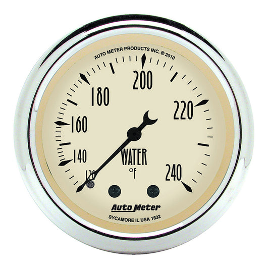 AutoMeter AU1832 Antique Beige Water Temprature Gauge 2-1/16" Full Sweep Mechincal 120-240¶øF