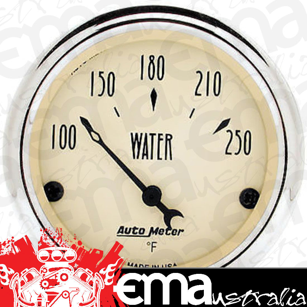 AutoMeter AU1837 Antique Beige 2-1/16" Elec Water Temperature Gauge 100-250¶øF