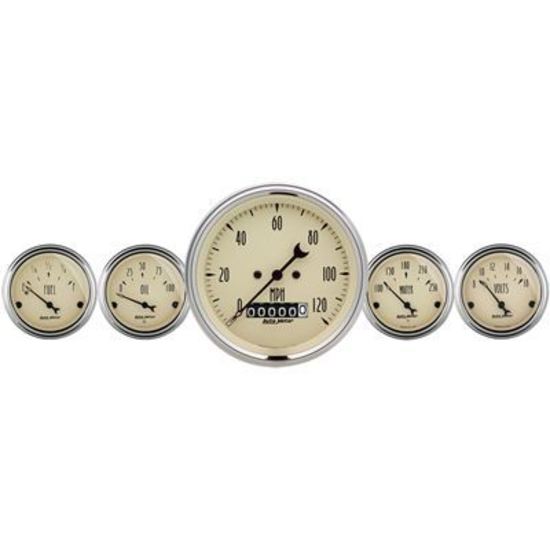AutoMeter 1840 5 PC. GAUGE KIT, 3-3/8" & 2-1/16", ELEC. SPEEDOMETER, ANTIQUE BEIGE