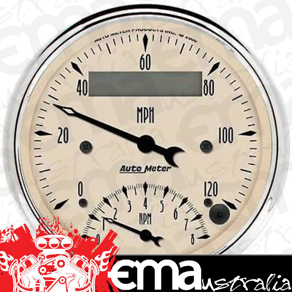 AutoMeter 1881 3-3/8" TACHOMETER/SPEEDOMETER COMBO, 8K RPM/120 MPH, ANTIQUE BEIGE