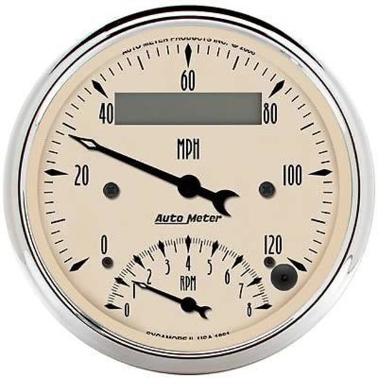 AutoMeter 1881 3-3/8" TACHOMETER/SPEEDOMETER COMBO, 8K RPM/120 MPH, ANTIQUE BEIGE