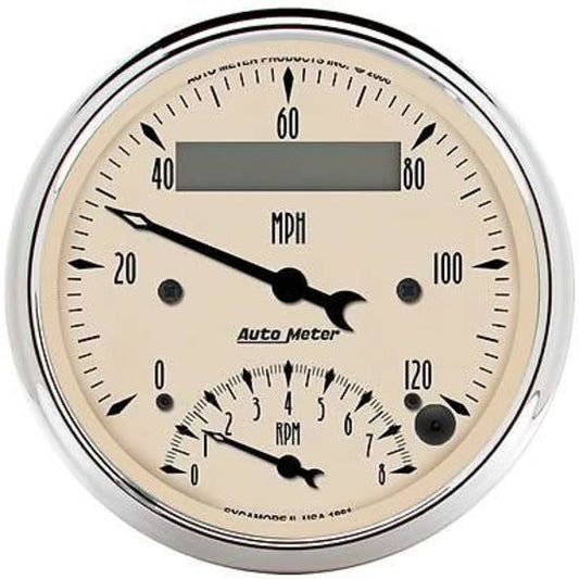 AutoMeter 1881 3-3/8" TACHOMETER/SPEEDOMETER COMBO, 8K RPM/120 MPH, ANTIQUE BEIGE