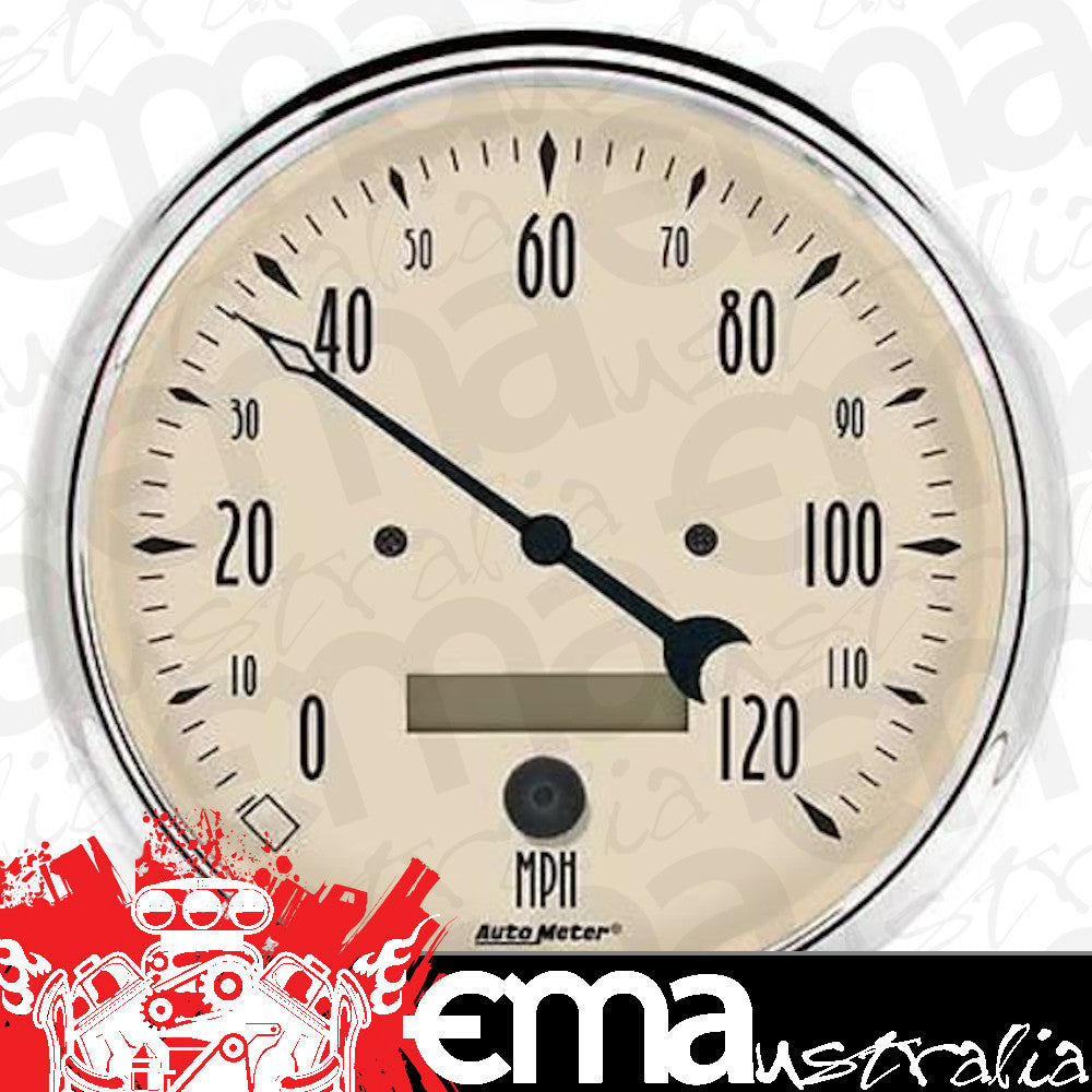 AutoMeter AU1889 Antique Beige 5" Elec In-Dash Progammable 120MPH Speedo