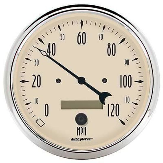 AutoMeter AU1889 Antique Beige 5" Elec In-Dash Progammable 120MPH Speedo