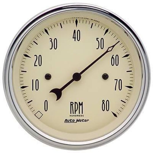 AutoMeter AU1890 Antique Beige 3-3/8" Electronic In-Dash Tachometer 0-8000RPM