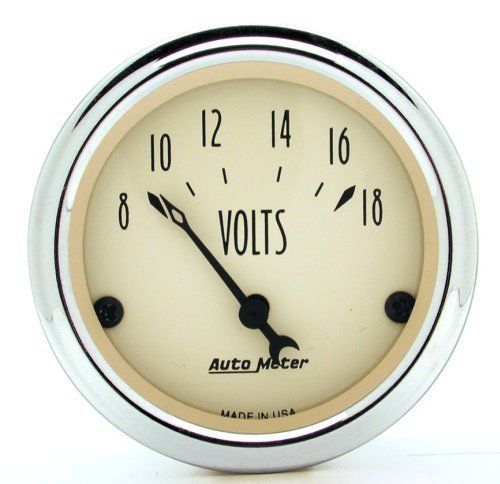 AutoMeter AU1891 Antique Beige 2-1/16 Voltmeter 8-18 Volts Elec